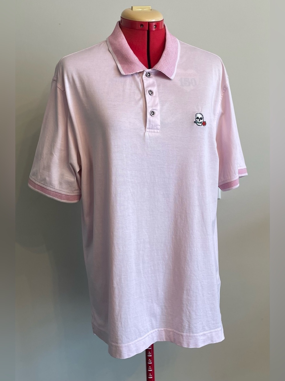 Robert Graham - all cotton pink polo shirt Size Medium